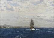 Michael Zeno Diemer Sailing off the Kilitbahir Fortress in the Dardenelles oil painting on canvas